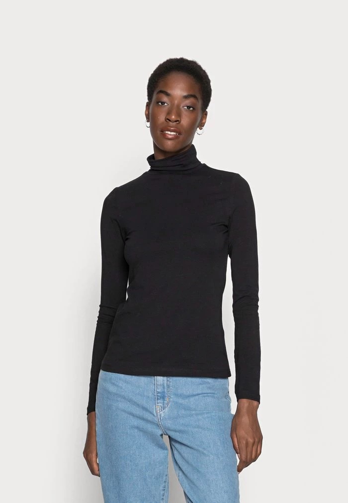 T-Shirt ANNA FIELD Anna Field Basic Roll Neck Long Sleeves Top Noir Femme | KZV-2693996